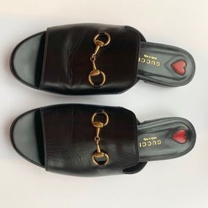 gucci horsebit leather slides